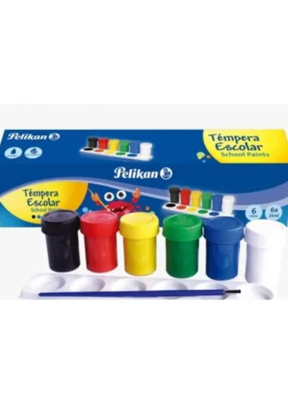 ESTUCHE 6 BOTES TEMPERA 40ML PELIKAN COLORES PRIMARIOS