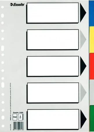 BOLSA SEPARADORES A4 5 PESTAÑAS MULTITALADRO PP