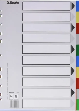 BOLSA SEPARADORES A4 10 PESTAÑAS MULTITALADRO PP