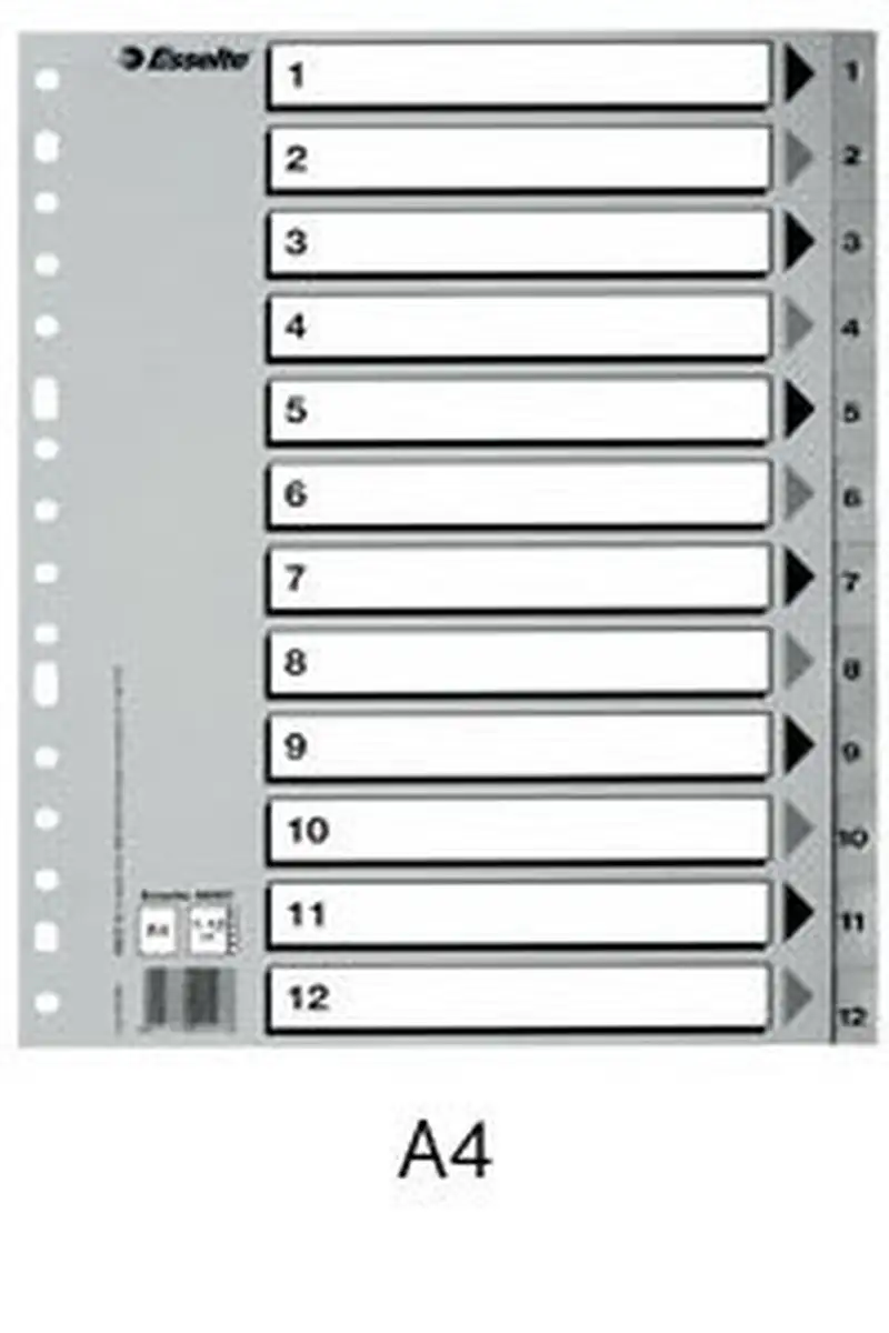 BOLSA INDICES NUMERICOS 1-12 A4 MULTITALADRO