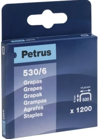 CAJA 1200 GRAPAS PETRUS Nº530/6 COBREADA