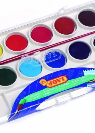 ESTUCHE PLASTICO 12 ACUARELAS JOVI COLORES SURTIDOS
