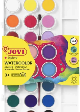 ESTUCHE PLASTICO 24 ACUARELAS JOVI COLORES SURTIDOS