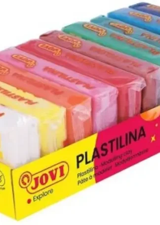 ESTUCHE 10 PASTILLAS PLASTILINA JOVI 50G COLORES SURTIDOS