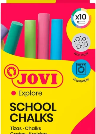 CAJA 10 TIZAS COLORES ANTIPOLVO JOVI