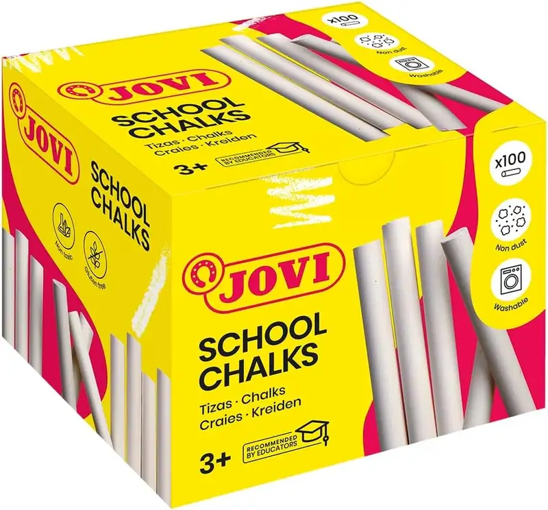 CAJA 100 TIZAS BLANCAS ANTIPOLVO JOVI