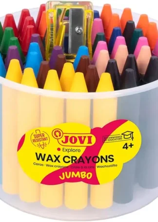 BOTE 60 CERAS JOVICOLOR COLORES SURTIDOS + 1 SACAPUNTAS