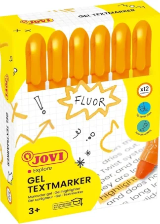 C/12 MARCADORES FLUORESCENTES CERA GEL NARANJA