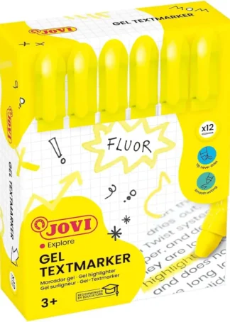 C/12 MARCADORES FLUORESCENTES CERA GEL AMARILLO