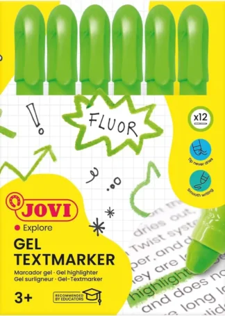 C/12 MARCADORES FLUORESCENTES CERA GEL VERDE