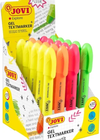 EXP 20 MARCADORES CERA GEL FLUORESCENTES COLORES SURTIDOS