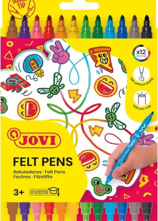 ESTUCHE 12 ROTULADORES JOVI PUNTA DOBLE FINA/GRUESA