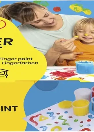 ESTUCHE 6 BOTES PINTURA DEDOS 125ML COL/SURT.