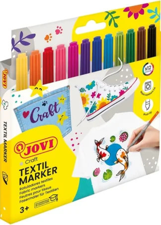 ESTUCHE 12 ROTULADORES DECOR TEXTIL COLORES SURTIDOS