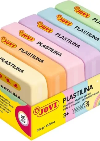 ESTUCHE 6 BARRAS PLASTILINA JOVI 50G. COLORES PASTEL SURTID