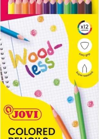 ESTUCHE 12 LAPICES DE COLORES JOVI WOODLESS SURTIDOS