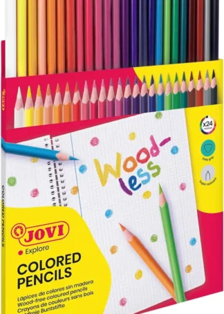 ESTUCHE 24 LAPICES DE COLORES JOVI WOODLESS SURTIDOS