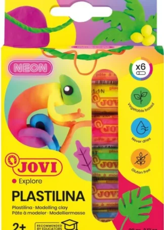 ESTUCHE 6 BARRAS PLASTILINA JOVI 15G. COLORES NEON
