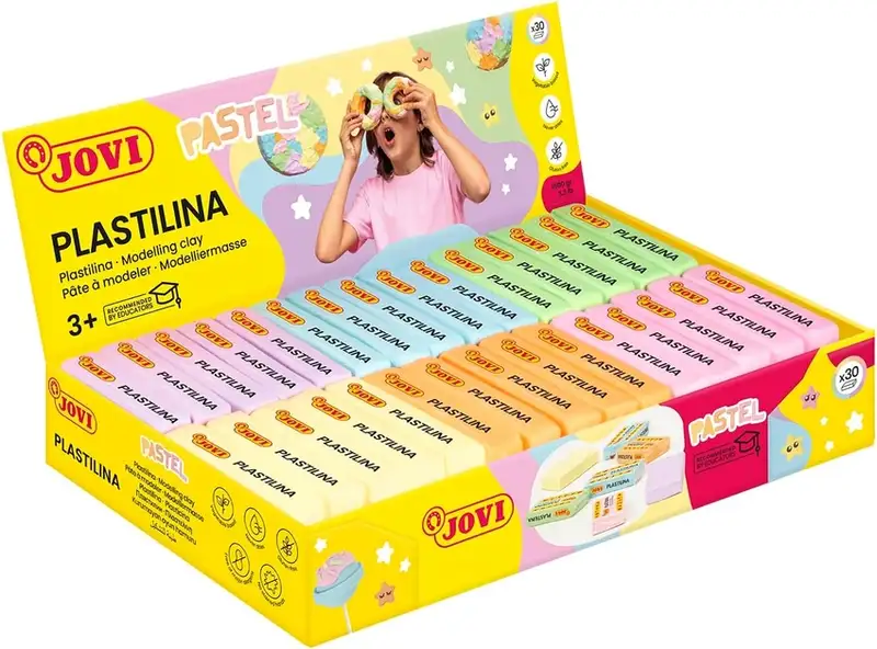C/30 TACOS PLASTILINA JOVI 70S PEQUEÑA 50G. SURTIDO PASTEL