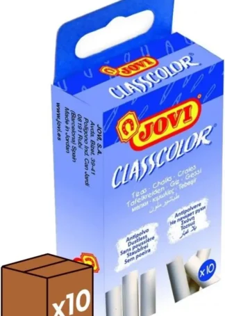 (PACK 10U.) CAJA 10 TIZAS JOVI ANTIPOLVO BLANCAS