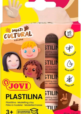 ESTUCHE 6 BARRAS PLASTILINA JOVI 15G. COLORES MULTICULTURAL