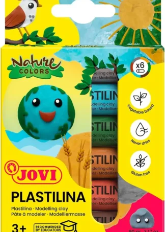 ESTUCHE 6 BARRAS PLASTILINA JOVI 15G. COLORES NATURE