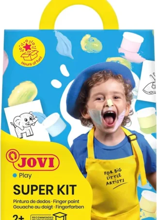 SET 4 BOTES PINTURA DEDOS JOVI 35ML PASTEL + 20 PLANTILLAS