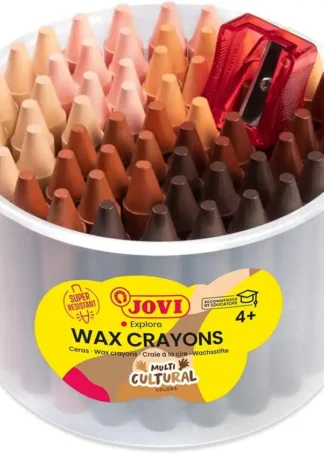 BOTE 60 CERAS JOVICOLOR COLORES MULTICULTURALES + SACAPUNT.