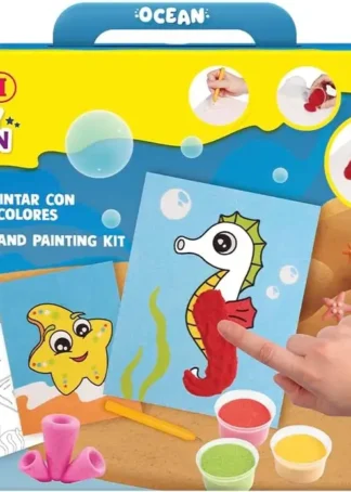 KIT PINTA CON ARENA DE COLORES ANIMALES MARINOS