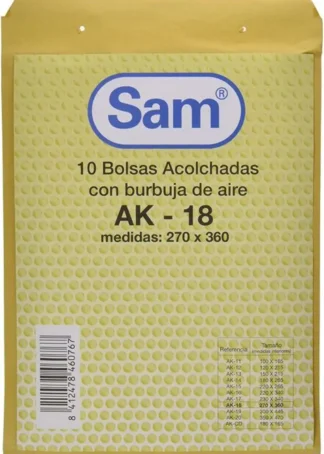 PAQ/10 BOLSA KRAFT ACOLCHADA AK-18 AUTOADHESIVA 270X360