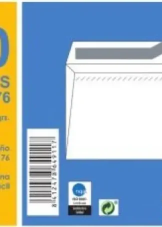 PAQ/10 SOBRE COMERCIAL OPEN-176 AUTOADHESIVO 120X176MM