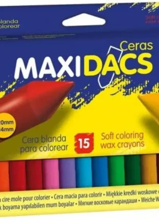 ESTUCHE 15 CERAS BLANDAS MAXIDACS COLORES SURTIDOS
