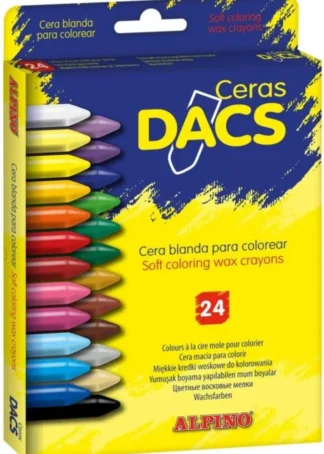 ESTUCHE 24 CERAS BLANDAS DACS COLORES SURTIDOS