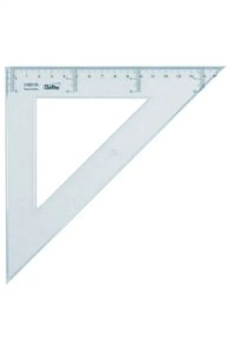 C/20 ESCUADRAS 25CM PLASTICO TRANSPARENTE SAFTA