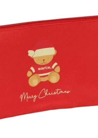 PORTATODO TRIPLE OSITO ROJO FELICES FIESTAS 22X12X3CM