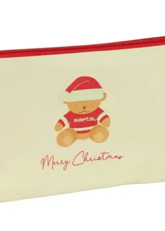 PORTATODO TRIPLE OSITO BEIGE FELICES FIESTAS 22X12X3CM