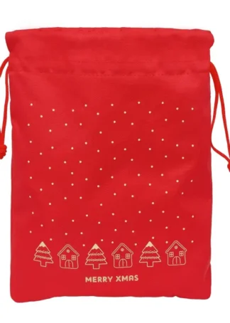 SAQUITO PLANO CASITAS MERRY XMAS 26X34X1CM