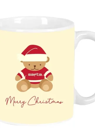 TAZA GRANDE OSITO BEIGE FELICES FIESTAS 8X9,5X8CM