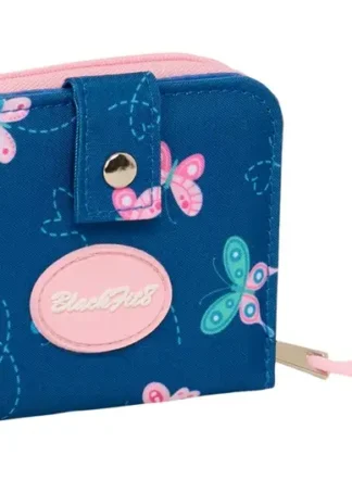 MONEDERO BILLETERA BLACKFIT8 MARIPOSAS 11X9,5X2CM