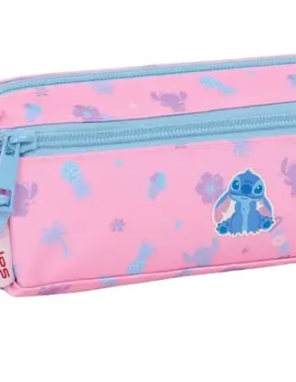 PORTATODO TRIPLE PEQ. C/GOMA 22CM STITCH BRIGHT 22X8,5X6CM