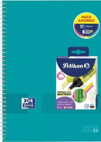 PACK BLOC A4+ 160H 90G CUAD.5X5 EBOOK8 + PACK 4 MARCADORES