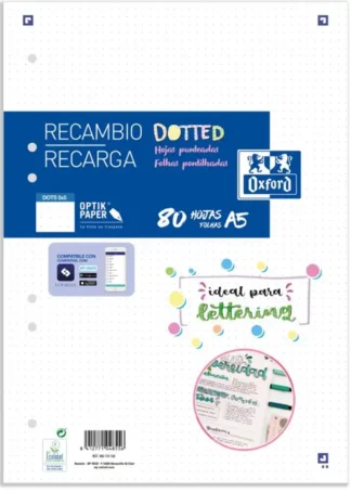 RECAMBIO A5 80H 6 TALADROS 90G. DOTS OXFORD