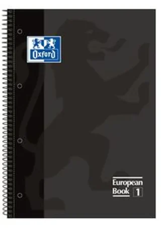 PAQ/5 BLOC A4+ 80H 90G. CUAD.5X5 NEGRO EUROPEANBOOK1 OXFORD