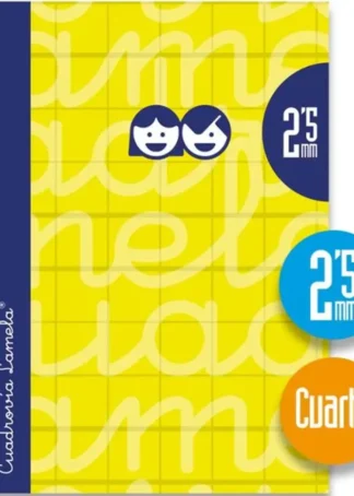 CUADERNO ESPIRAL 4º 80H 70G 2,5MM AMARILLO CUADROVIA EXTRAD
