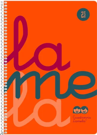 CUADERNO ESPIRAL 4º 80H 90G 2,5MM NARANJA CUADROVIA PP.