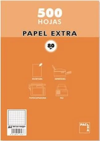 PAQUETE A4 500H 80G CUADRICULA 4X4 PACSA