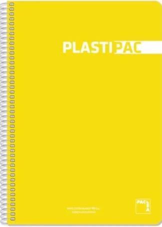 PAQ/5 BLOC Fº 80H 90G CUAD 4X4 PLASTIPAC COLOR AMARILLO