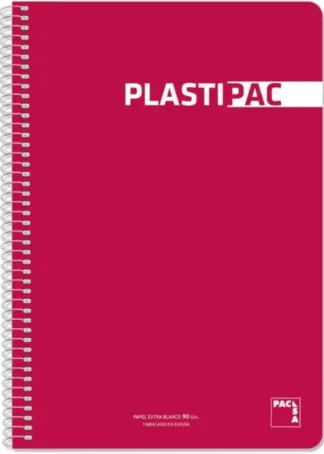 PAQ/5 BLOC Fº 80H 90G CUAD 4X4 PLASTIPAC COLOR ROJO