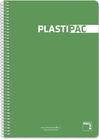 PAQ/5 BLOC Fº 80H 90G CUAD 4X4 PLASTIPAC COLOR VERDE