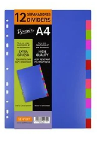 BOLSA SEPARADORES A4 EXTRA-FUERTE 12 PESTAÑAS MULTITALADRO